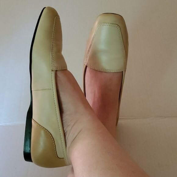 Flats Loafers Slip On Shoes Enzo Angiolini Leather Cream Tan Women's WOMAN'S 7M - Picture 4 of 15